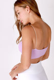 lavender frost purple ribbed casual bralette top back